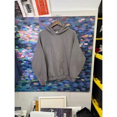 Gildan Heavy Blend Mens Large Charcoal Grey Fleece Hoodie Sweatshirt Streetwear