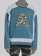 $295 Purple Brand Men’s Green Long-Sleeve Colorblock Applique Sweater Size XL