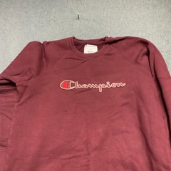Champion Unisex Sweatshirt L Maroon Authentic Athleticwear Crewneck Script Logo