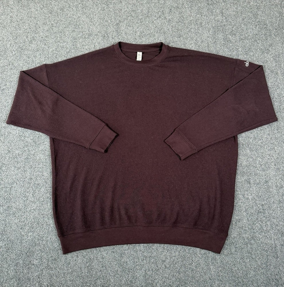 Alo Yoga Crew Neck Sweatshirt Mens Medium Plum Purple Boxy Oversized
