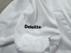 Nike Hoodie Mens Large White Therma-FIT Golf Sweatshirt Corporate Deloitte