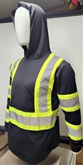 Class 3 Long Sleeve Safety Shirt With Hoodie, Polyester Birdeye mesh