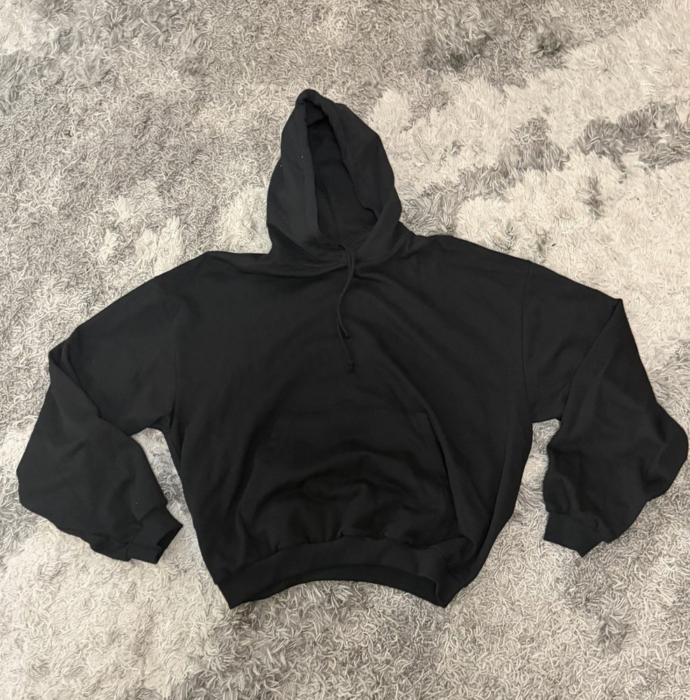 Kanye West Yeezy HD-01 Black No Print Blank Hoodie Sweatshirt Size 2