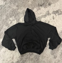 Kanye West Yeezy HD-01 Black No Print Blank Hoodie Sweatshirt Size 2