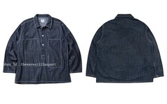 Mens Denim Pullover Smock Work Shirt – American Retro Cargo Military Style