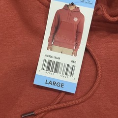 Hurley Mens Red Long Sleeves Pullover Hoodie with Pockets Size Large