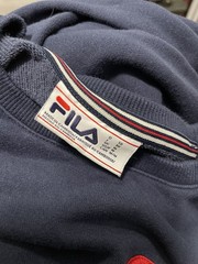 Vintage Men’s Fila Navy Blue Red White Cotton Sweatshirt Sweater Top Size Medium