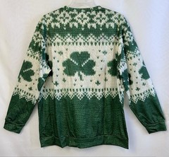 Men’s St Patrick’s Shamrock Sweater Look Microfiber Pullover Sweatshirt XXL