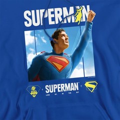 Superman 2025 Superman Comic Run Adult Pull-Over Hoodie, Royal, S-3XL
