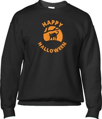 Happy Halloween Black Cat Scary Spooky Halloween Costume Party Mens Sweatshirt