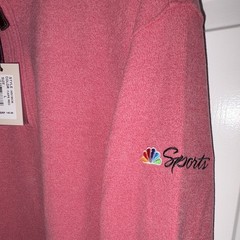 Peter Millar Crown Soft Men’s 1/4 Zip Pullover Sweatshirt Pink NBC Sports L NWT