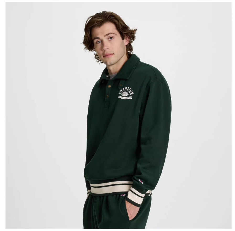 Champion Men’s Physical Education Mock Neck Sweatshirt – Pine Grove