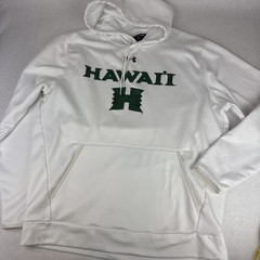 Under Amour University of Hawaii Warriors Hoodie White Size XL Loose Fit GUC