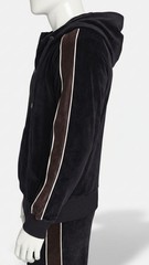 Starter Men’s Black Velour Quarter-Zip Jersey-Lined Hoodie Sweater Size M
