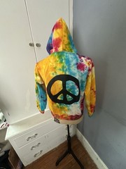 US Vintage Tie Dye Peace Sign Hoodie