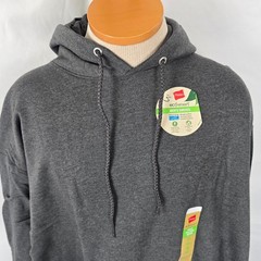 Hanes Hoodie Men’s XL Charcoal Eco Smart Drawstring Pullover Pockets NWT