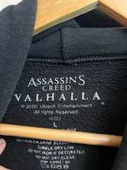 Assassin’s Creed Valhalla Men’s Black Hoodie Size L Gaming Graphic Pullover