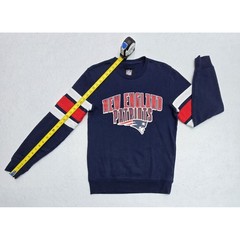 NFL New England Patriots Sweatshirt G-III Navy Blue Red White Stripe Mens Small