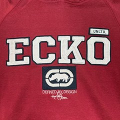 Vintage Ecko Unltd Mens XL Red Pullover Hoodie Logo Rhino Graphic Sweatshirt Y2K