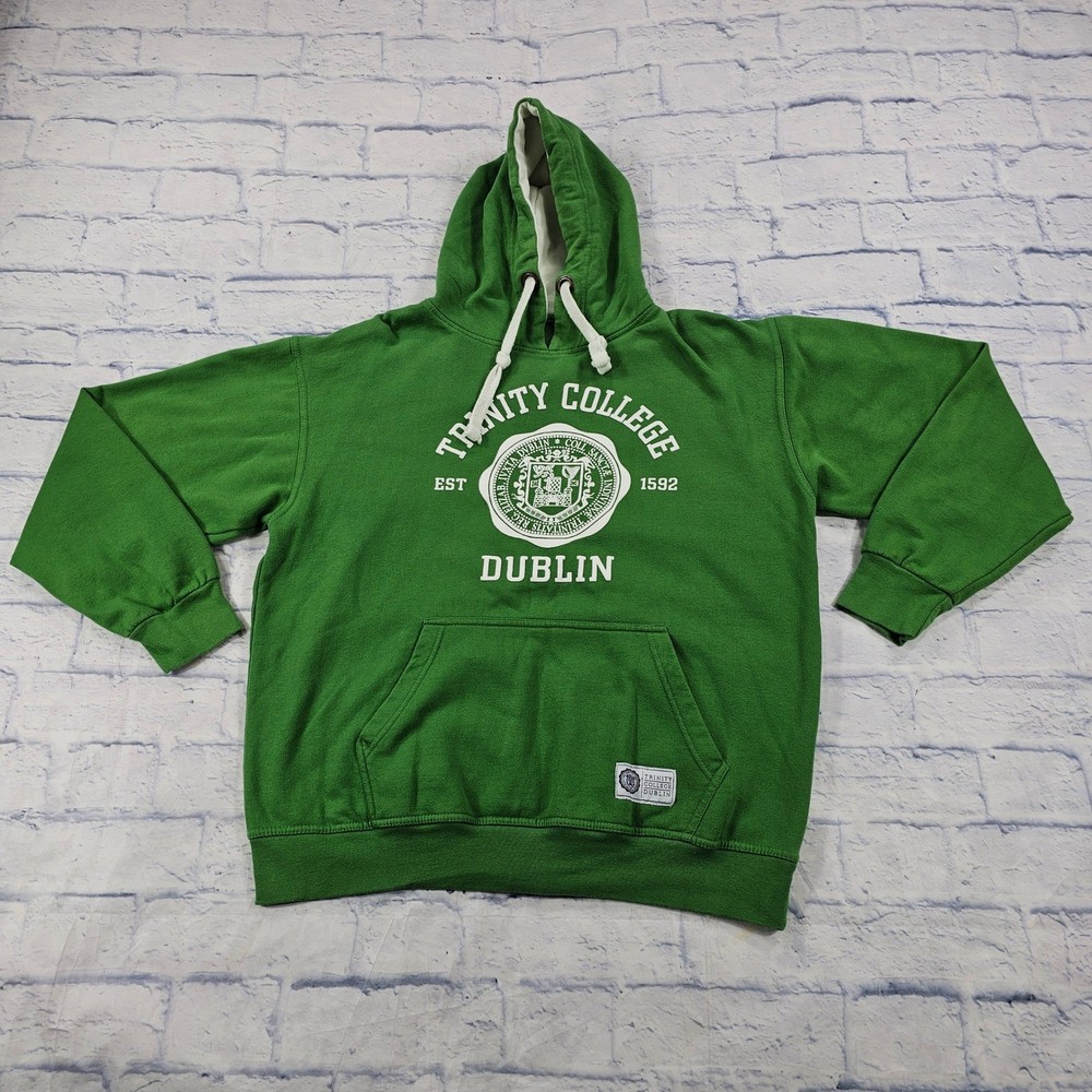 Trinity College Dublin Hoodie Men L Green Pullover Collegiate University Ireland