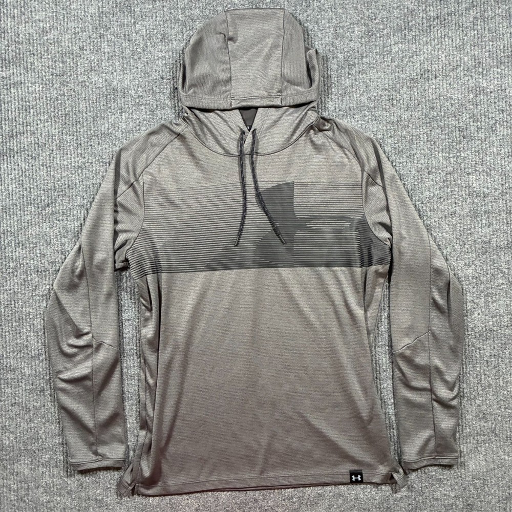 Under Armour Mens Hoodie Size XL Gray Fitted Pullover Athletic Performance