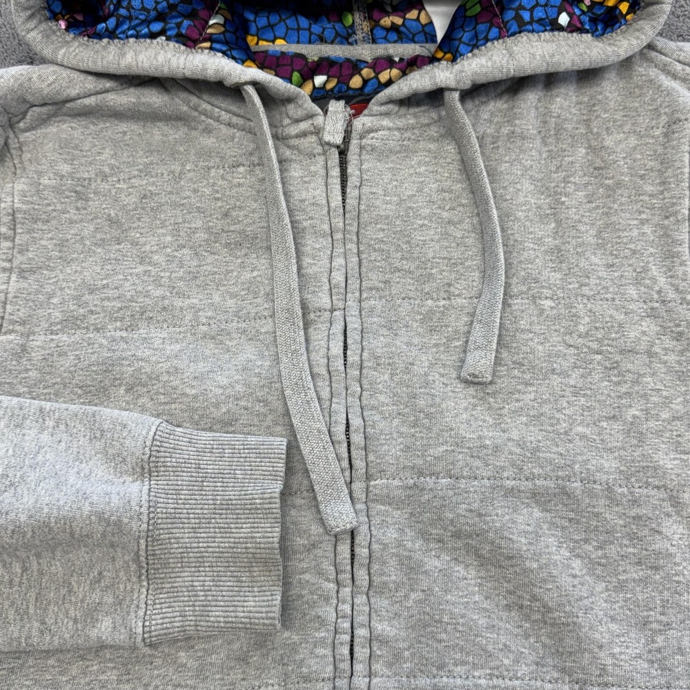 SIMS Hoodie Teens XL Gray Full Zip Hooded Pockets Lined Quilted Snowboarding