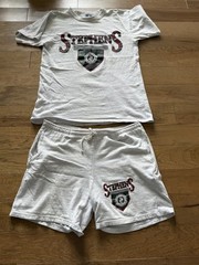 Vintage 90s Champion Stephens College Shorts And Shirt Set USA Made Ivy Prep L