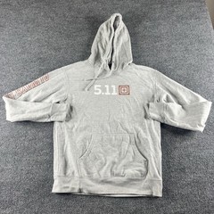 5.11 Hoodie Mens S Gray Fleece Pullover Kangaroo Pocket Graphic Logo Sweatshirt