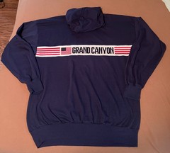 GRAND CANYON NATIONAL PARK MENS HOODIE NAVY BLUE SIZE XL RED/WHITE/BLUE BAND
