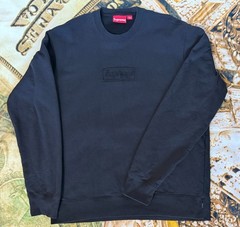 Black Supreme Cutout Box Logo Crewneck Size XL SS20