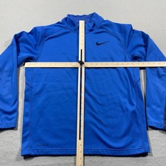Nike Therma Fit Sweatshirt Men Large 1/4 Zip Training Top Blue Pullover Gym