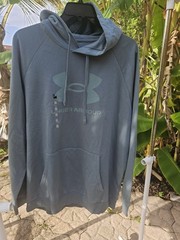 Under Armour Rival Fleece Big Logo Hoodie Mens Size 3XL 1379758-587 Gray