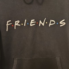 FRIENDS Hoodie Black Warner Bros TV Show Merch Embroidered Unisex Size Medium