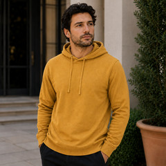 100% Combed Cotton Lightweight Hoodie Garment Dyed Pullover For All Seasons