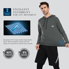 Men’s Athletic Shirt Workout Running Long/Short Sleeve Shirts Hoods Quick Cry