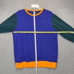 North Face Sweatshirt Mens Small Purple Green Yellow Colorblock Hiking Casual