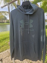Under Armour Rival Fleece Big Logo Hoodie Mens Size 3XL 1379758-587 Gray