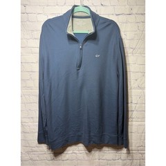 Vineyard Vines Mens 1/4 Zip Navy Pullover Long Sleeve Size XL Preppy Business
