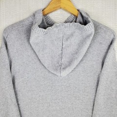 ALTERNATIVE Size Large Mens Knit Cotton+Cashmere Hooded Sweatshirt Hoodie Gray