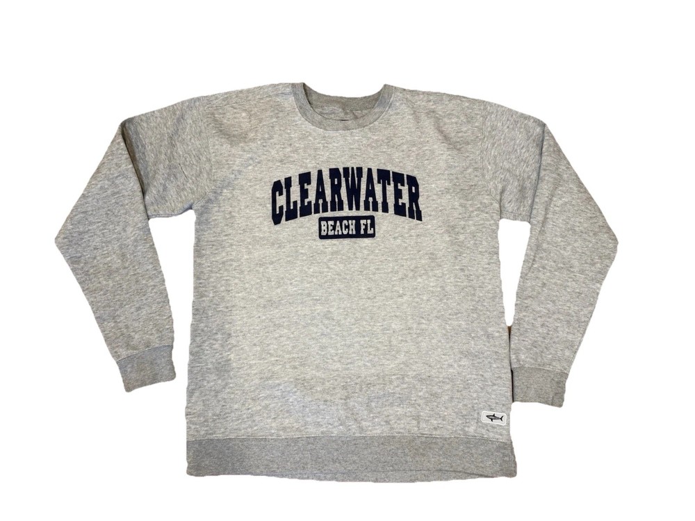 Shark Tee The Perfect Sweatshirt Adult LG Gray Clearwater Beach Florida Spring