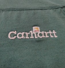 VTG Carhartt K132 HTG Green Hoodie Heavyweight Sweatshirt Pocket Logo 2XL Y2K