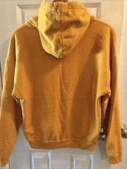 Vanquish Fitness Hoodie Men’s Size Small Orange Yellow Raised Letters