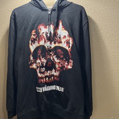 AMC The Walking Dead Hoodie Mens XL Full Zip Skull Graphic Zombie TV Show 2016