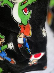 Super Mario Pullover Quilted Plush Fleece kidcore Hoodie Black Size ” One Size”
