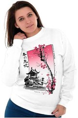 Tokyo Japan Breath of Spring Cherry Blossoms Womens or Mens Crewneck Sweatshirt
