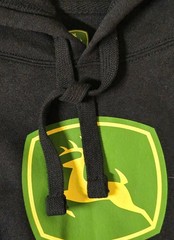 John Deere Heavy Blend Hooded Sweatshirt Graphic Logo Black Unisex XL