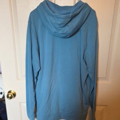 adidas Mens Light Blue Hoodie with White Accents, Large