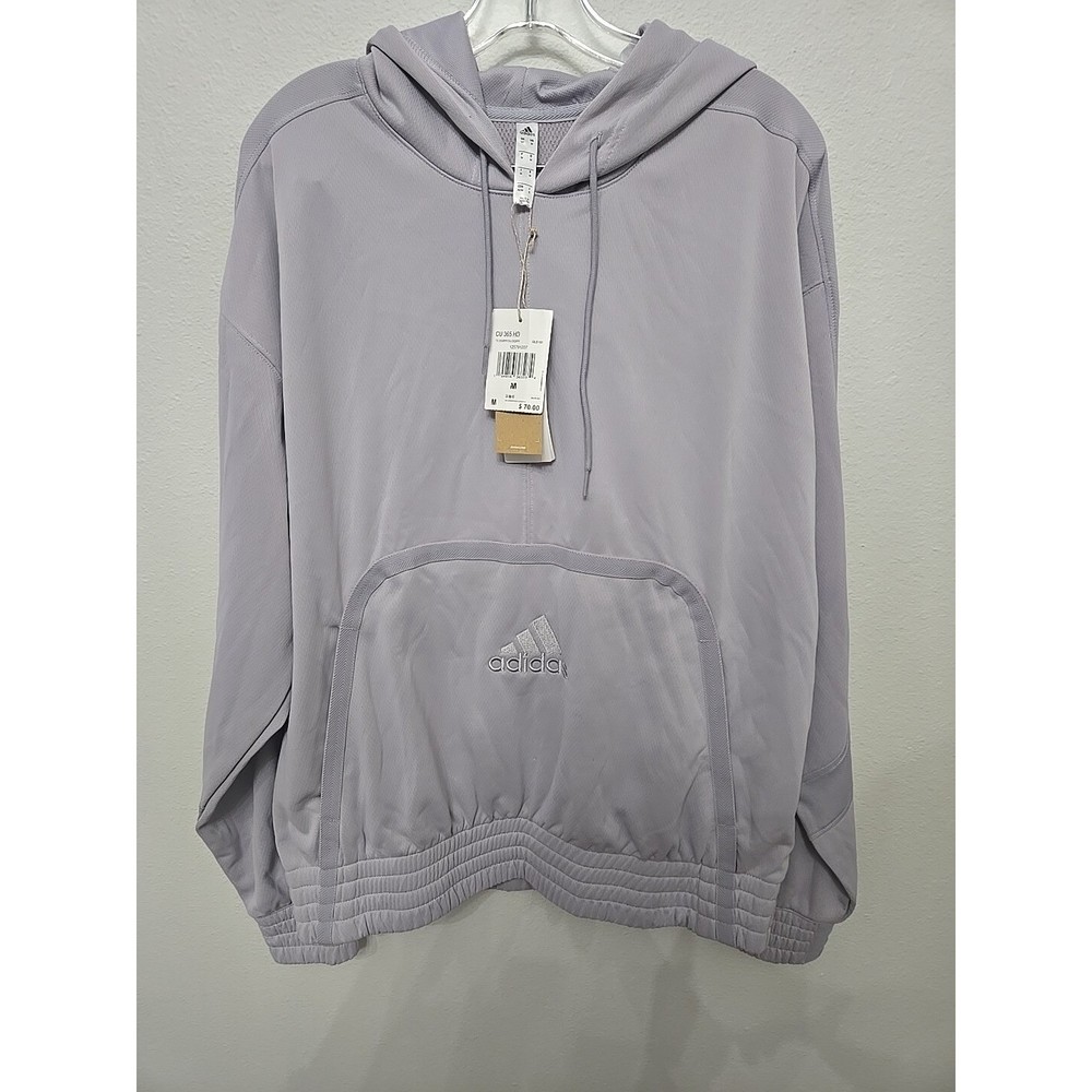 Adidas Cross Up 365 Hoodie Men’s Glory Grey Polyester Basketball Aeroready NWT