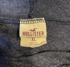HOLLISTER LONG SLEEVE LIGHTWEIGHT HOODED GRAY & NAVY COLOR-BLOCK SHIRT SIZE XL