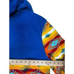 Massive Outdoor XL Aztec Southwestern Fleece Hooded Pullover Blue Multicolor
